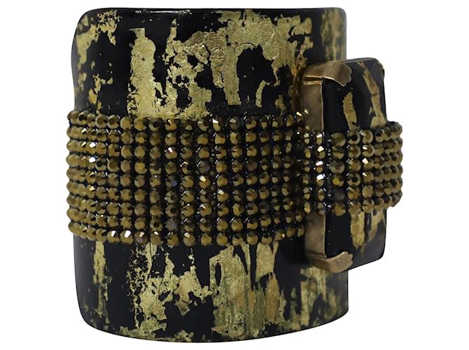 Bracciale rigido con borchie Erickson Beamon in perline dorate D'oro Metallico - vista 2