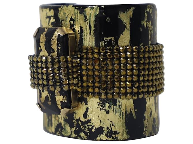 Bracciale rigido con borchie Erickson Beamon in perline dorate D'oro Metallico - vista 3