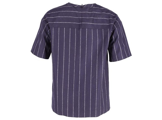 Camicia a righe Joseph Caleb in lana blu navy - vista 2