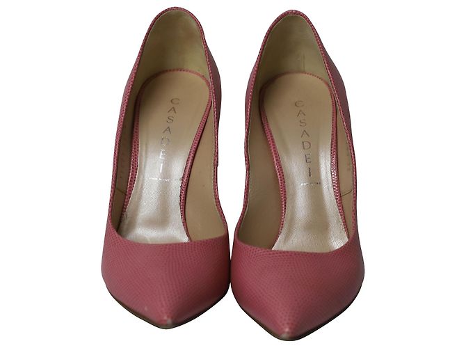 Tacco Stiletto a Punta Casadei in Pelle Rosa - vista 2