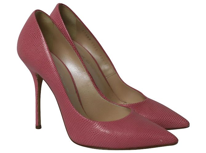Tacco Stiletto a Punta Casadei in Pelle Rosa - vista 3