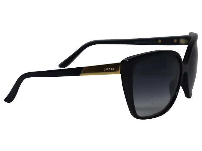 Gucci Classic Square Sonnenbrille aus schwarzem Acetat - Ansicht 2