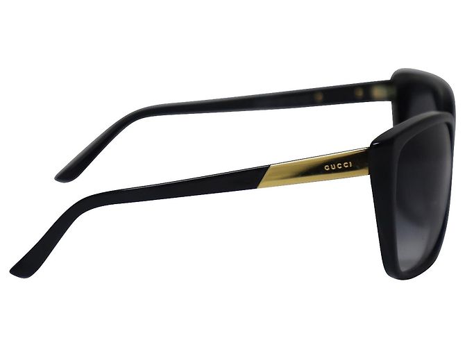 Gucci Classic Square Sonnenbrille aus schwarzem Acetat - Ansicht 3