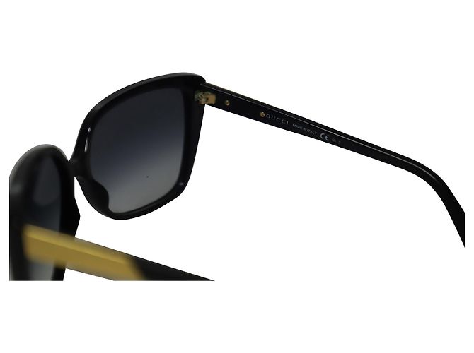 Gucci Classic Square Sonnenbrille aus schwarzem Acetat - Ansicht 6