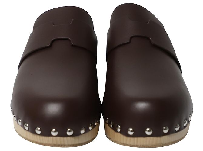 Hermès Zoccoli Hermes in Pelle Marrone - vista 2