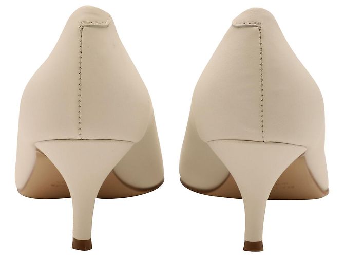 Bombas de salto baixo Iris & Ink em couro branco - vista 4