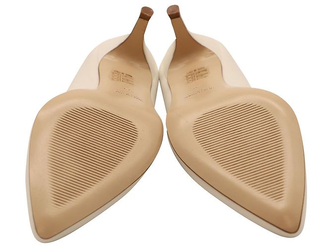 Bombas de salto baixo Iris & Ink em couro branco - vista 6