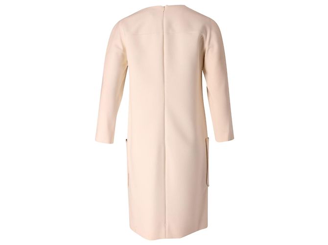 Vestido Mulberry Pocket Shift em lã creme - vista 3