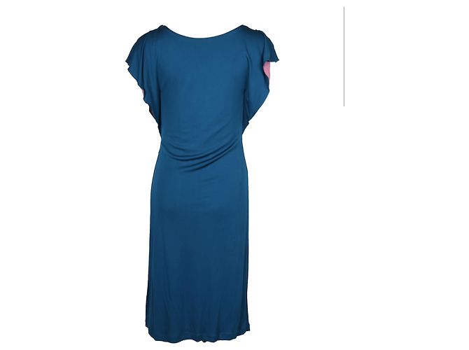 Philosophy di Alberta Ferretti Midikleid mit Verzierung aus blauem Polyester - Ansicht 3