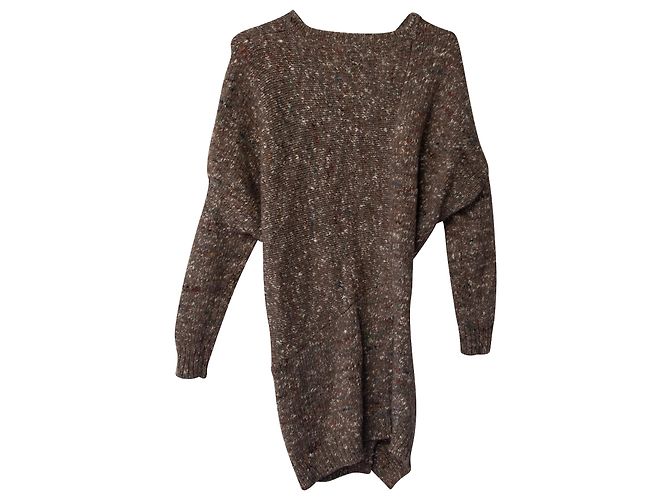 Stella Mc Cartney Stella McCartney Grobstrick-Pulloverkleid aus beiger Wolle - Ansicht 4