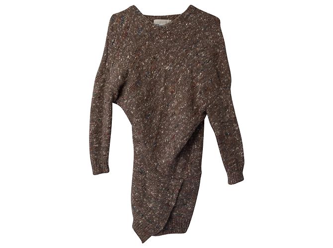 Stella Mc Cartney Stella McCartney Grobstrick-Pulloverkleid aus beiger Wolle - Ansicht 5