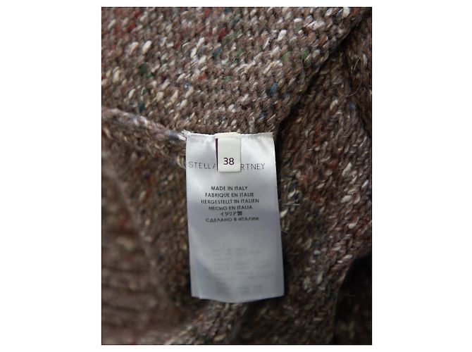Stella Mc Cartney Stella McCartney Grobstrick-Pulloverkleid aus beiger Wolle - Ansicht 8