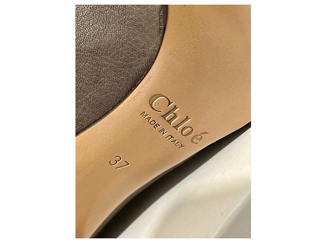Chloé Chloe - Gibbon calf leather heels with lacing at the back Brown Taupe - view 5