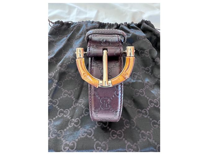 Gucci Gürtel Dunkelrot aus Lammleder 90 cm Bordeaux - Ansicht 2
