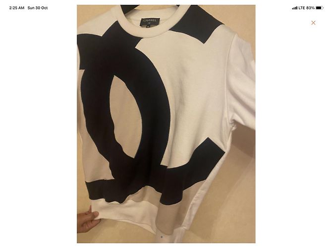 Wunderschöner klassischer Chanel-Pullover in schwarz-weißer Farbe - Ansicht 4