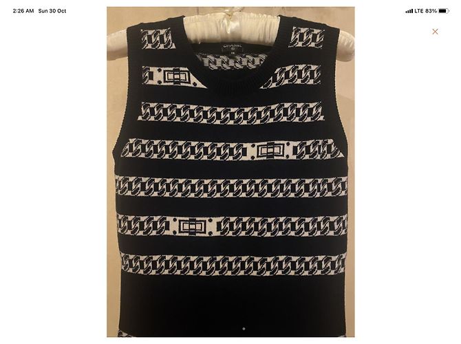 vestido Chanel con estampado de cadenas Negro - vista 4