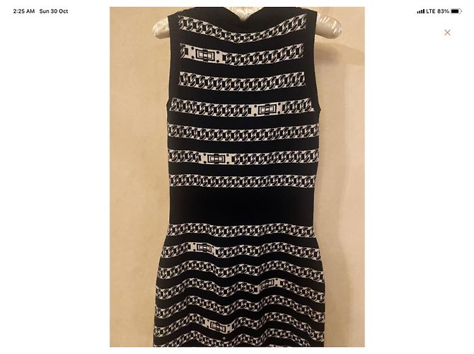 vestido Chanel con estampado de cadenas Negro - vista 6