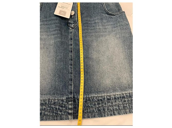 Falda midi de denim Chanel azul marino algodón - vista 10