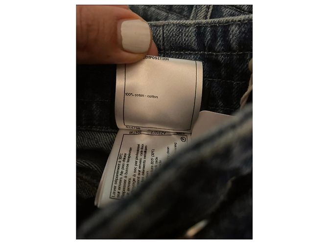 Falda midi de denim Chanel azul marino algodón - vista 4