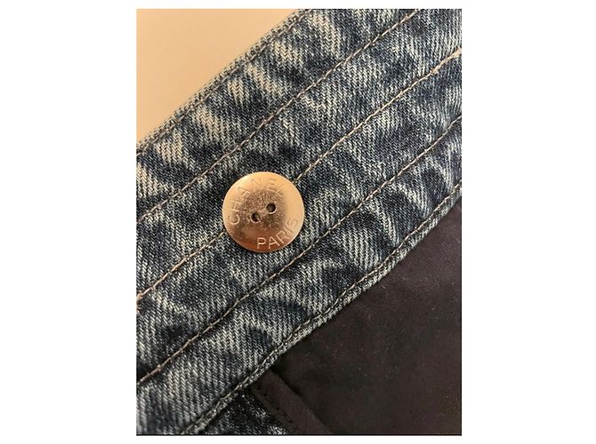 Falda midi de denim Chanel azul marino algodón - vista 6