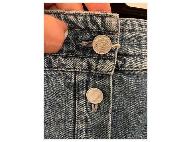 Falda midi de denim Chanel azul marino algodón - vista 8