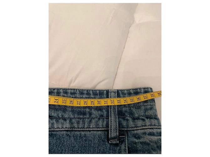Falda midi de denim Chanel azul marino algodón - vista 9