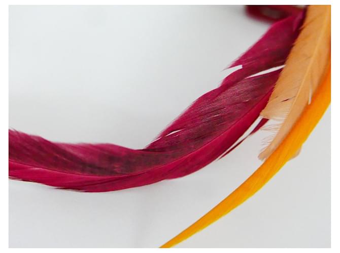 Prada SS14 Bracciale elastico in piuma Rosso - vista 3