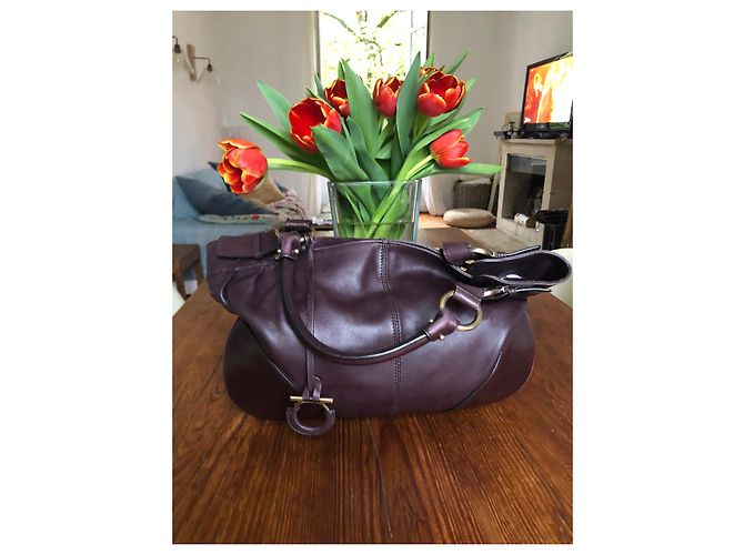 Borsa Salvatore Ferragamo in pelle viola Porpora - vista 4