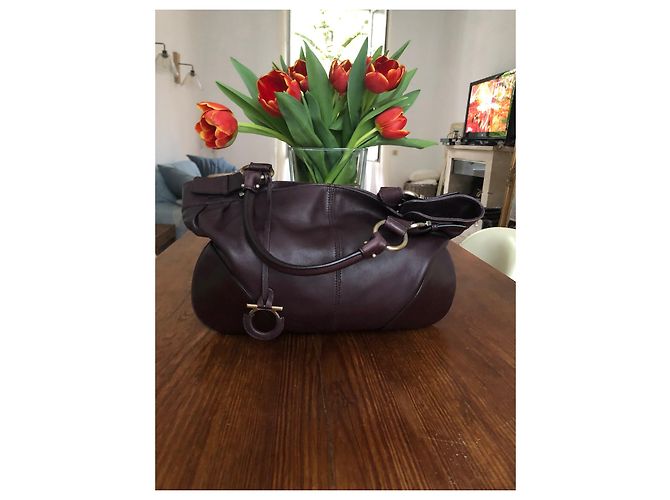 Borsa Salvatore Ferragamo in pelle viola Porpora - vista 5