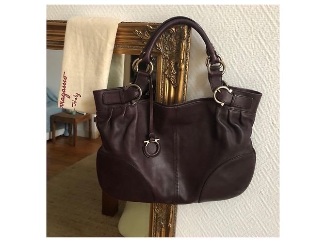 Borsa Salvatore Ferragamo in pelle viola Porpora - vista 6