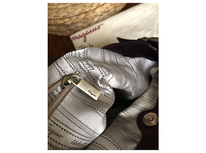 Borsa Salvatore Ferragamo in pelle viola Porpora - vista 9
