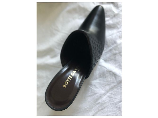 Mule con zeppa Bottega Veneta in pelle nera Nero - vista 2