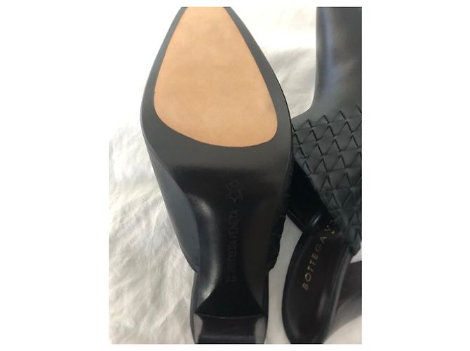 Mule con zeppa Bottega Veneta in pelle nera Nero - vista 3
