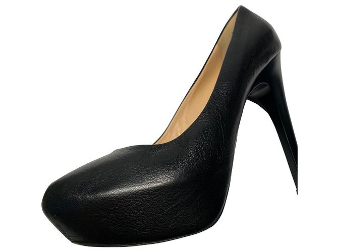 Décolleté con plateau Giuseppe Zanotti in pelle nera Nero - vista 11