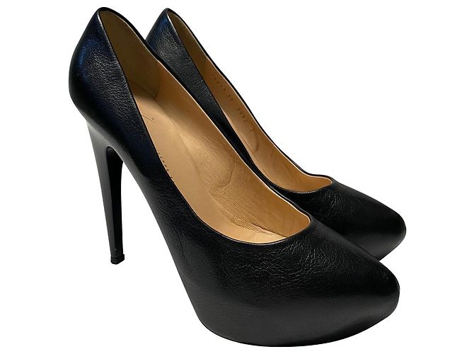 Décolleté con plateau Giuseppe Zanotti in pelle nera Nero - vista 3