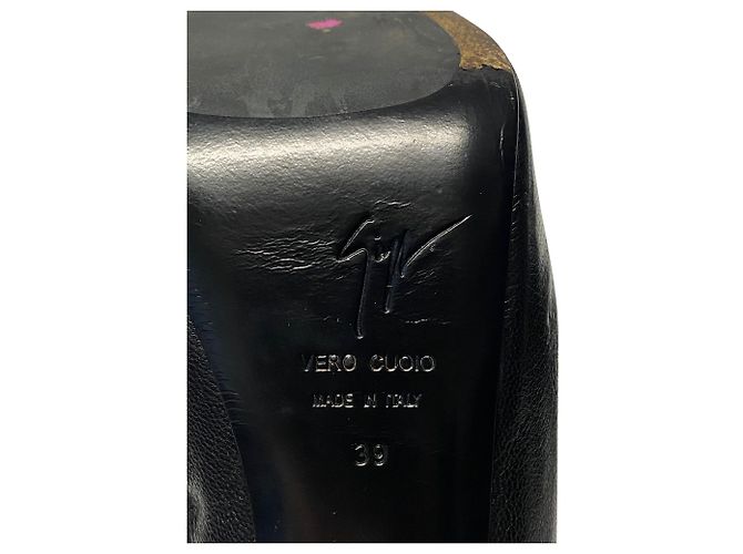 Décolleté con plateau Giuseppe Zanotti in pelle nera Nero - vista 6