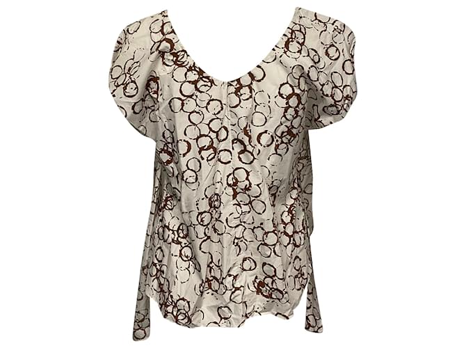 Blusa Estampada Marni en Algodón Blanco Castaño - vista 3