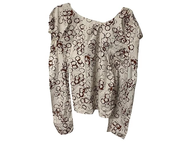 Blusa Estampada Marni en Algodón Blanco Castaño - vista 4