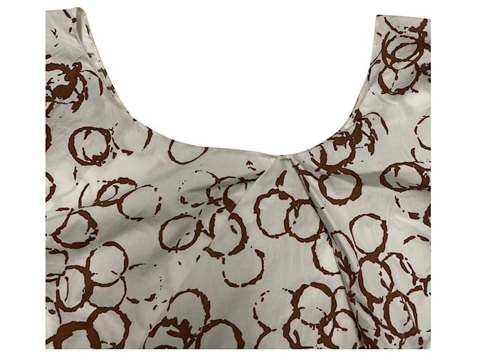 Blusa Estampada Marni en Algodón Blanco Castaño - vista 6
