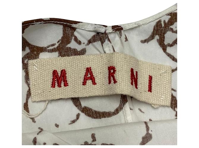 Blusa Estampada Marni en Algodón Blanco Castaño - vista 7