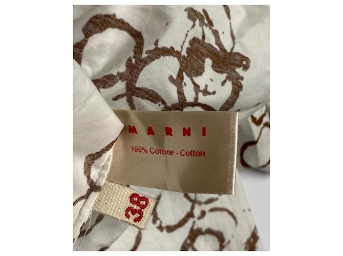 Blusa Estampada Marni en Algodón Blanco Castaño - vista 9