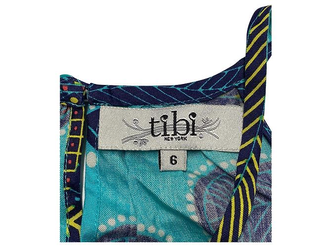 Tibi Halter Neck Patterned Blouse in Multicolor Silk - view 5