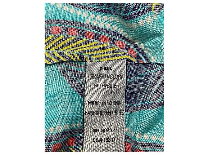 Tibi Halter Neck Patterned Blouse in Multicolor Silk - view 7