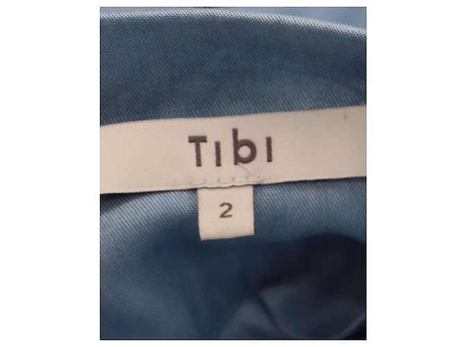 FALDA MIDI TIBI CON CINTURÓN EN LYOCELL AZUL Azul claro - vista 3