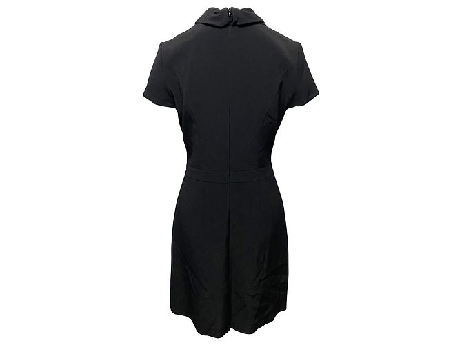 Hugo Boss Vestido de trabalho Hugo Keyhole decote é viscose preta Preto - vista 3