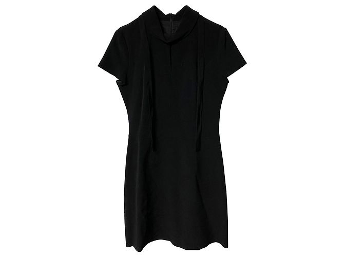 Hugo Boss Vestido de trabalho Hugo Keyhole decote é viscose preta Preto - vista 5
