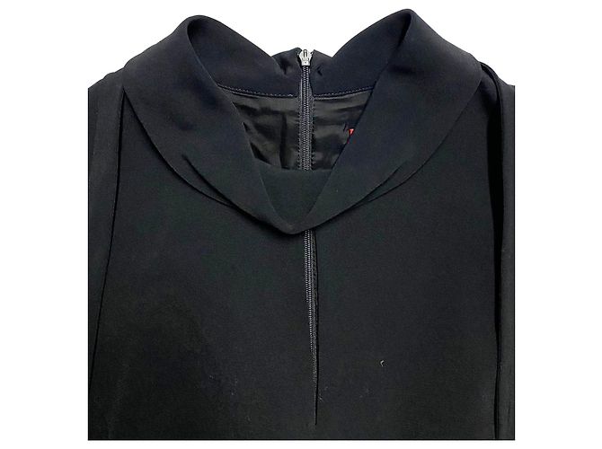 Hugo Boss Vestido de trabalho Hugo Keyhole decote é viscose preta Preto - vista 6