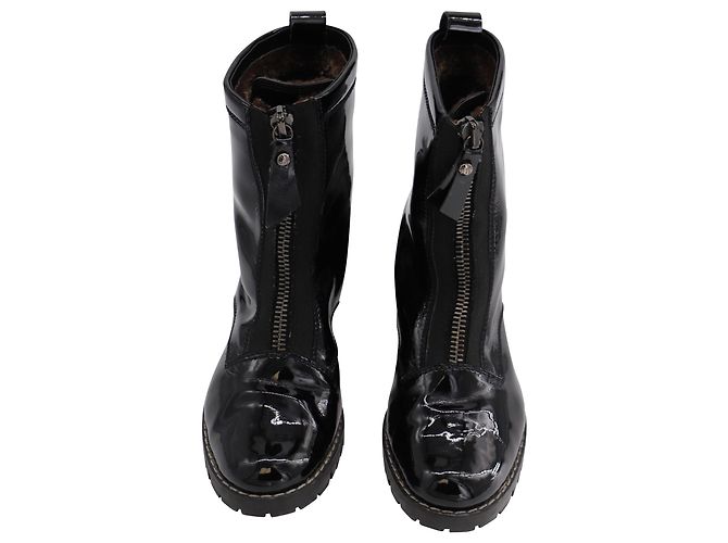 Stivali con zip Stuart Weitzman in pelle verniciata nera Nero - vista 2