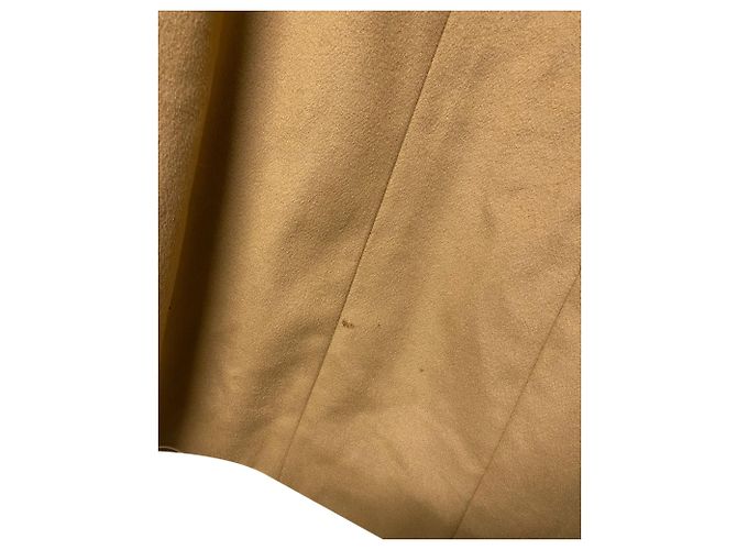Hugo Boss Abrigo Boss con capucha con ribete de pelo en lana camel amarilla Amarillo Camello - vista 8