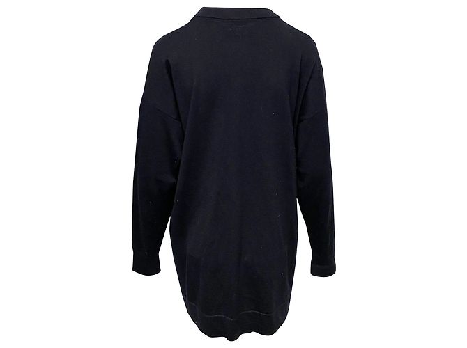 Joseph Langer Pullover mit Reißverschluss vorne aus schwarzer Wolle - Ansicht 3